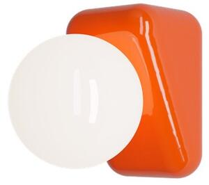 Applique Vintage Flip Ceramica Arancio Volpe Vetro Opalino 1 Luce G9
