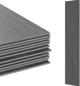 Pavimento in PVC autoadesivo Relaxdays, 7,5 m²/54 pezzi, effetto legno, bagno, cucina, piastrelle adesive 91x15 antiscivolo, grigio scuro