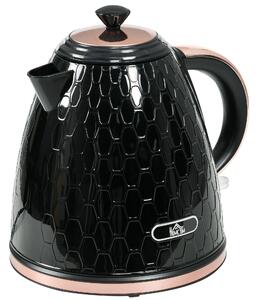 HOMCOM Bollitore, 2200W, Finestra trasparente, Filtro, Riscaldamento rapido, Nero | Aosom Italy