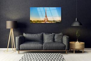 Quadro in vetro Torre Eiffel Parigi Città 100x50 cm