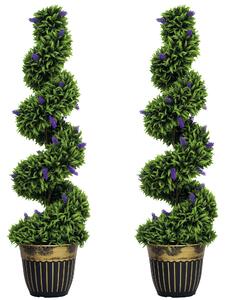 Ficus Artificiale 130cm HomCom Con Vaso - Pianta Finta Realistica Per Interni Ed Esterni - Foto 10