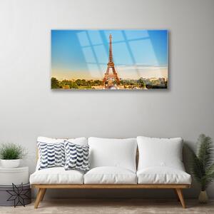 Quadro in vetro Torre Eiffel Parigi Città 100x50 cm