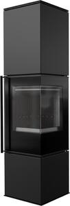 Stufa in acciaio KRATKI REN/L destra Ø 150 7 kW rivestimento nero con porta a molla