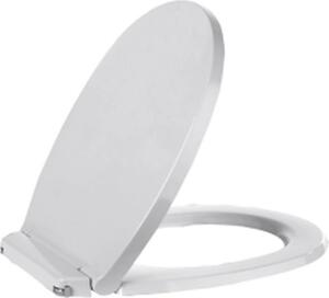 MKW Euro 2000 Sedile WC con coperchio, con cerniera in acciaio inox, bianco, 1 pz