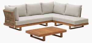 Salotto outdoor in legno con chaise longue a destra Raco