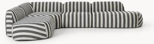 Divano angolare componibile XL a righe con chaise longue Wolke