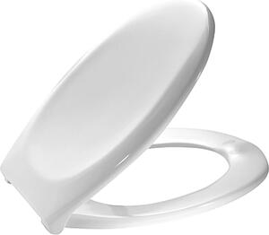 MKW Sedile WC con coperchio e cerniera in plastica, Euro Class, bianco, 1 pz