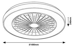 Rabalux 71336-LED Plafoniera dimmerabile con ventilatore DALFON 40W/230V 3000/4000/6000K+RC