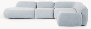 Divano angolare componibile XL in bouclé con chaise longue Wolke