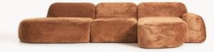 Divano angolare componibile 4 posti con chaise longue in teddy bouclé Wolke