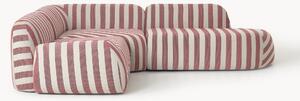 Divano angolare componibile 4 posti a righe con chaise longue Wolke