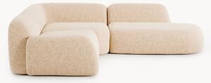 Divano angolare componibile 4 posti in bouclé con chaise longue Wolke