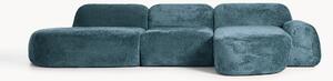 Divano angolare componibile 4 posti con chaise longue in teddy bouclé Wolke