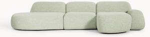 Divano angolare componibile 4 posti in bouclé con chaise longue Wolke