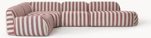 Divano angolare componibile XL a righe con chaise longue Wolke