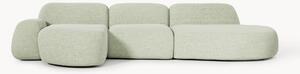 Divano angolare componibile 4 posti in bouclé con chaise longue Wolke