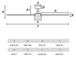 FARO 34355-1TW - Ventilatore da soffitto dimmerabile a LED RUDDER L 20W/230V bianco/beige diametro 132 cm+TC