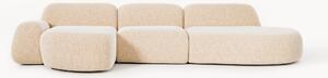 Divano angolare componibile 4 posti in bouclé con chaise longue Wolke