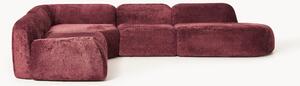 Divano angolare componibile 4 posti con chaise longue in teddy bouclé Wolke