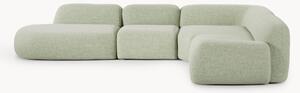 Divano angolare componibile XL in bouclé con chaise longue Wolke