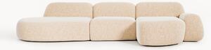 Divano angolare componibile 4 posti in bouclé con chaise longue Wolke