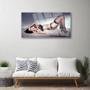 Quadro in vetro Erotica femminile sexy 100x50 cm