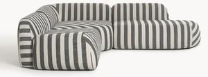 Divano angolare componibile 4 posti a righe con chaise longue Wolke