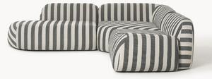 Divano angolare componibile 4 posti a righe con chaise longue Wolke