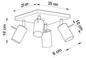 Plafoniera da Soffitto 4xGU10 RING 4 Orientabile in Acciaio