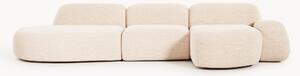 Divano angolare componibile 4 posti in bouclé con chaise longue Wolke