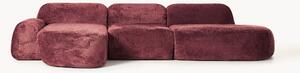 Divano angolare componibile 4 posti con chaise longue in teddy bouclé Wolke