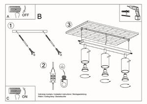 Applique da Soffitto 3xGU10 RING 3 Orientabile in Acciaio