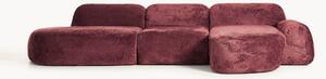 Divano angolare componibile 4 posti con chaise longue in teddy bouclé Wolke