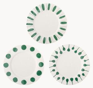 Set di 3 piatti piani dipinti a mano Linora
