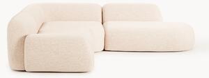 Divano angolare componibile 4 posti in bouclé con chaise longue Wolke