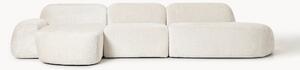 Divano angolare componibile 4 posti con chaise longue in teddy bouclé Wolke