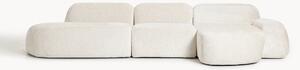 Divano angolare componibile 4 posti con chaise longue in teddy bouclé Wolke