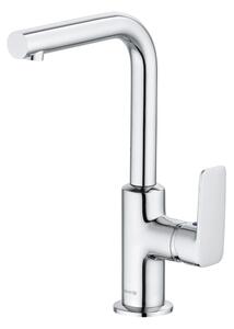 KLUDI PURE&STYLE Mitigeur monocommandé pour lavabo, hauteur de bec 220mm, orientable, avec vidage métal, chrome, 400250575, 400250575