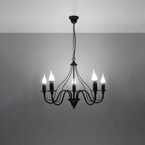 Lampadario a sospensione 5xE14 MINERWA 5 in acciaio