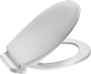 MKW Sedile WC con coperchio e cerniera in plastica, Euro 2000 Plus, bianco, 1 pz