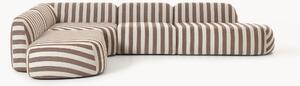 Divano angolare componibile XL a righe con chaise longue Wolke