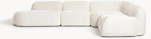 Divano angolare componibile 4 posti con chaise longue in teddy bouclé Wolke