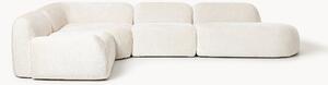 Divano angolare componibile 4 posti con chaise longue in teddy bouclé Wolke