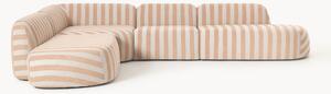 Divano angolare componibile XL a righe con chaise longue Wolke