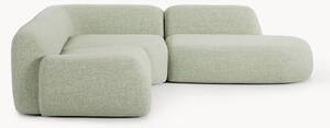 Divano angolare componibile 4 posti in bouclé con chaise longue Wolke