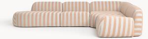 Divano angolare componibile XL a righe con chaise longue Wolke