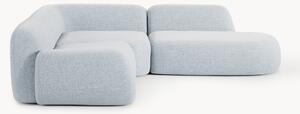 Divano angolare componibile 4 posti in bouclé con chaise longue Wolke