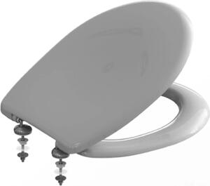 MKW Sedile WC con coperchio con cerniera VARIO in acciaio inox, bianco, 1 pz