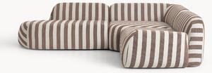 Divano angolare componibile 4 posti a righe con chaise longue Wolke