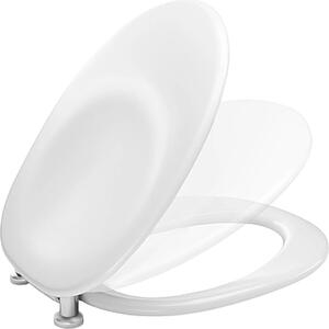 MKW Sedile WC con coperchio antibatterico e cerniera in acciaio inox Variant, Galant, bianco, 1 pz